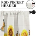 thumbnail image 5 of Muqhrev Modern Indoor Sunflower Butterfly Kitchen Curtains, 52" x 18", 5 of 6