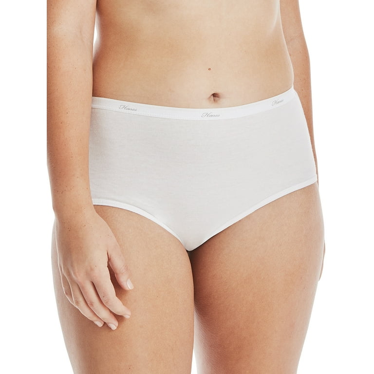 Hanes Women's Cotton White Brief Size 7, 10 pk