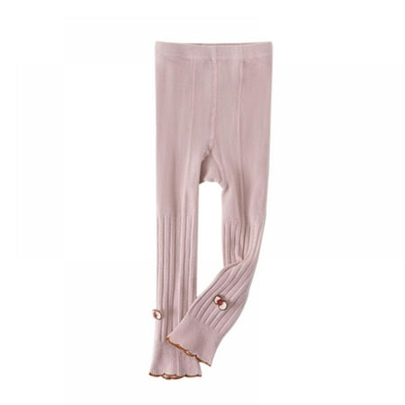 

1-12T Little Girls Leggings Toddler Kids Footless Tights Ribbed Knit Stocking Warm Bottom Pants