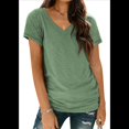 thumbnail image 2 of Camiseta Informal de Mujer con Cuello en V, Verde , Talla XXL, 2 of 9