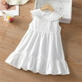 thumbnail image 4 of JoyHoop Girl Dress Summer Cotton Ruffle Halter Sleeveless Kids Casual Beach Party Dresses, 4 of 8