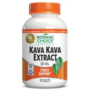 Botanic Choice Kava Kava Root 50 mg Mood and Stress Herbal Supplement, 90 Tablets