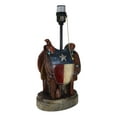 thumbnail image 6 of Western Cowboy Faux Tooled Leather Texas State Flag Horse Saddle Table Lamp, 6 of 10