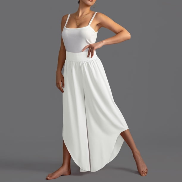WILLBEST Pantalones Casuales elegantes para Mujer, de Pierna Ancha, Cintura Alta, Yoga, Hippie, Playa, Talla Grande, Palazzo para Mayor Comodidad y Versatilidad. Extra Grande