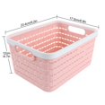 thumbnail image 2 of 8 Pack Panier de Rangement en Plastique 9.2 x 6.8 x 4.7 Pouces Acrux7 Panier de Réfrigérateur de Cuisine Portable en Plastique Tressé Boîte de Rangement de Bureau pour Cuisine Salle de Bain et Armoire (Rose), 2 of 5