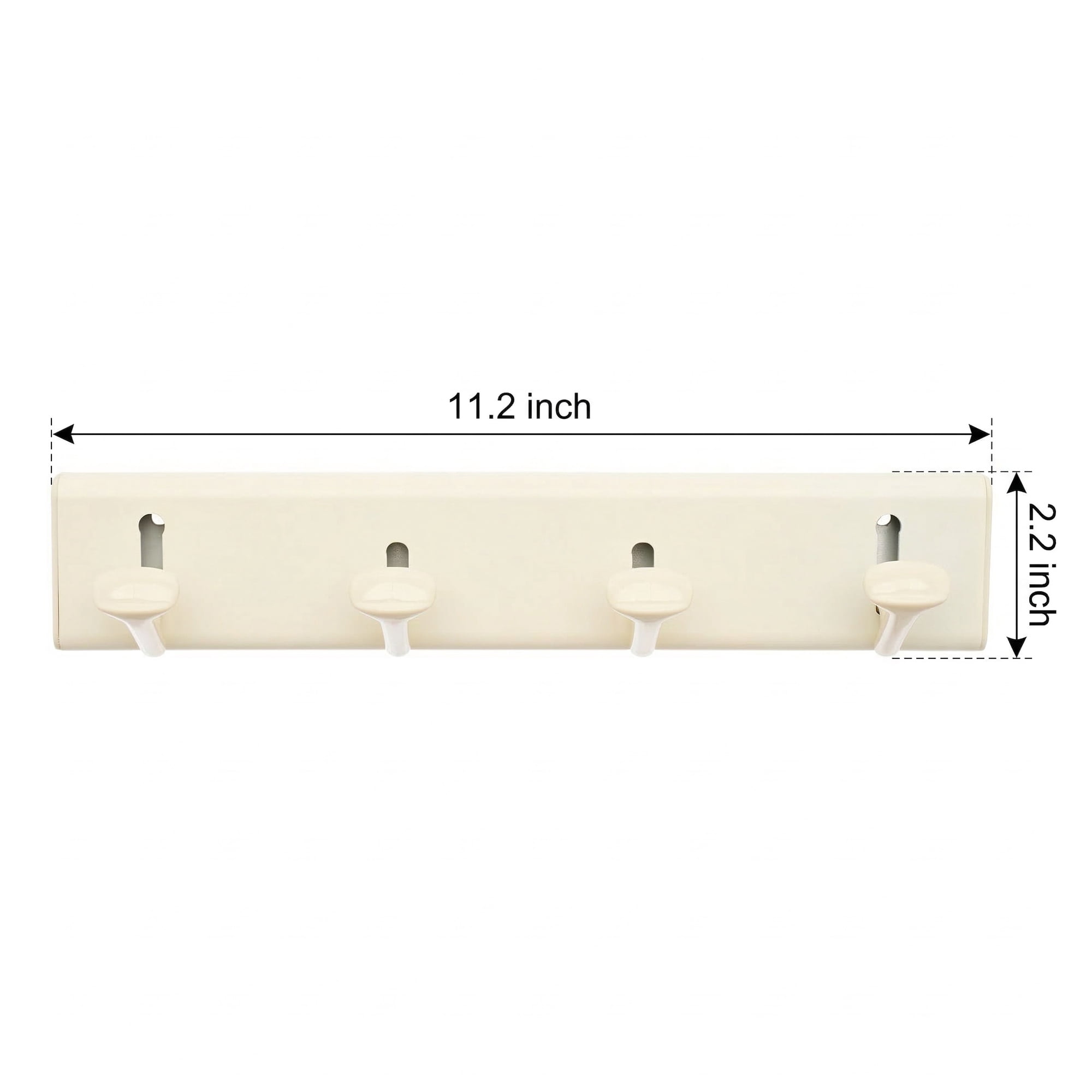 Unique Bargains Coat Rack Wall Mount Aluminum Alloy Hook for Entryway Milk White 11.2*2.2in