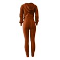 thumbnail image 3 of Women's Casual Knitted Sweater Autumn And Winter Sweater Top And Pant Set Fashionable Solid Color Hooded Sweater Pants Casual Two Piece Set Women's Ski Pants 80s Jumpsuits for Women Tuxedo Dress for, 3 of 5