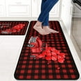 thumbnail image 2 of Faptoena Kitchen Rugs and Mats Sets of 2,Valentine''s Day Kitchen Rugs Red Truck Love Heart Buffalo Plaid Decoration Non-Slip Rugs,Rubber Backing Waterproof Floor Mat,17x30+17x48inch, 2 of 6