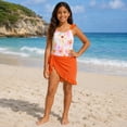 thumbnail image 4 of CHENge Swimsuit for Girls 10 12 Regular Fit Color Block Soft Upf 50+ Uv Sun Protection One Piece Cut Out Bathing Suit Adjustable Straps Ruched Girls' Swimwear 9-16y, 4 of 5