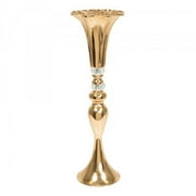 Metal Mermaid Flower Top Centerpiece with Crystal 19" - Gold