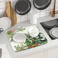 thumbnail image 6 of Christmas Tree Dish Drying Mats 16x18 In, Xmas Green Forest Leaves Winter Holiday Absorbent Reversible Microfiber Fast Dry Dishes Drainer Rack Pad for Countertop Kitchen Decor, 6 of 6
