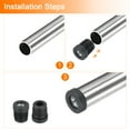 thumbnail image 4 of 4Pcs Inserts for Round Tubes with M8 Thread, for 19mm/0.75" OD Round Tube, Round Black Plastic Plug Caster Insert Chair, 4 of 7