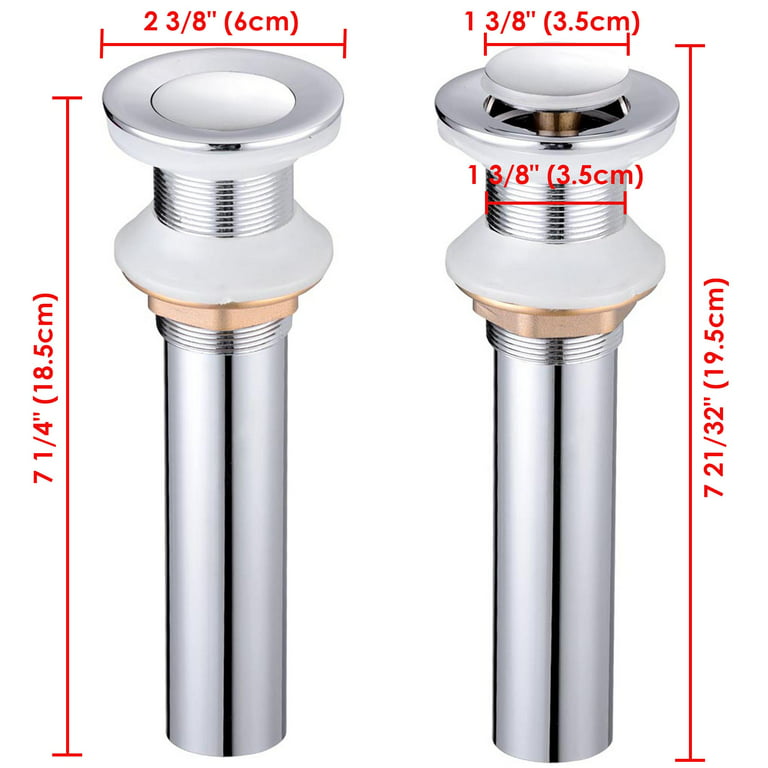 The Plumber's Choice 1-5/8 in. Bathroom Faucet Universal One Touch Vessel Vanity Sink Pop Up Drain Stopper Without Overflow, Brushed Nickel 2301R