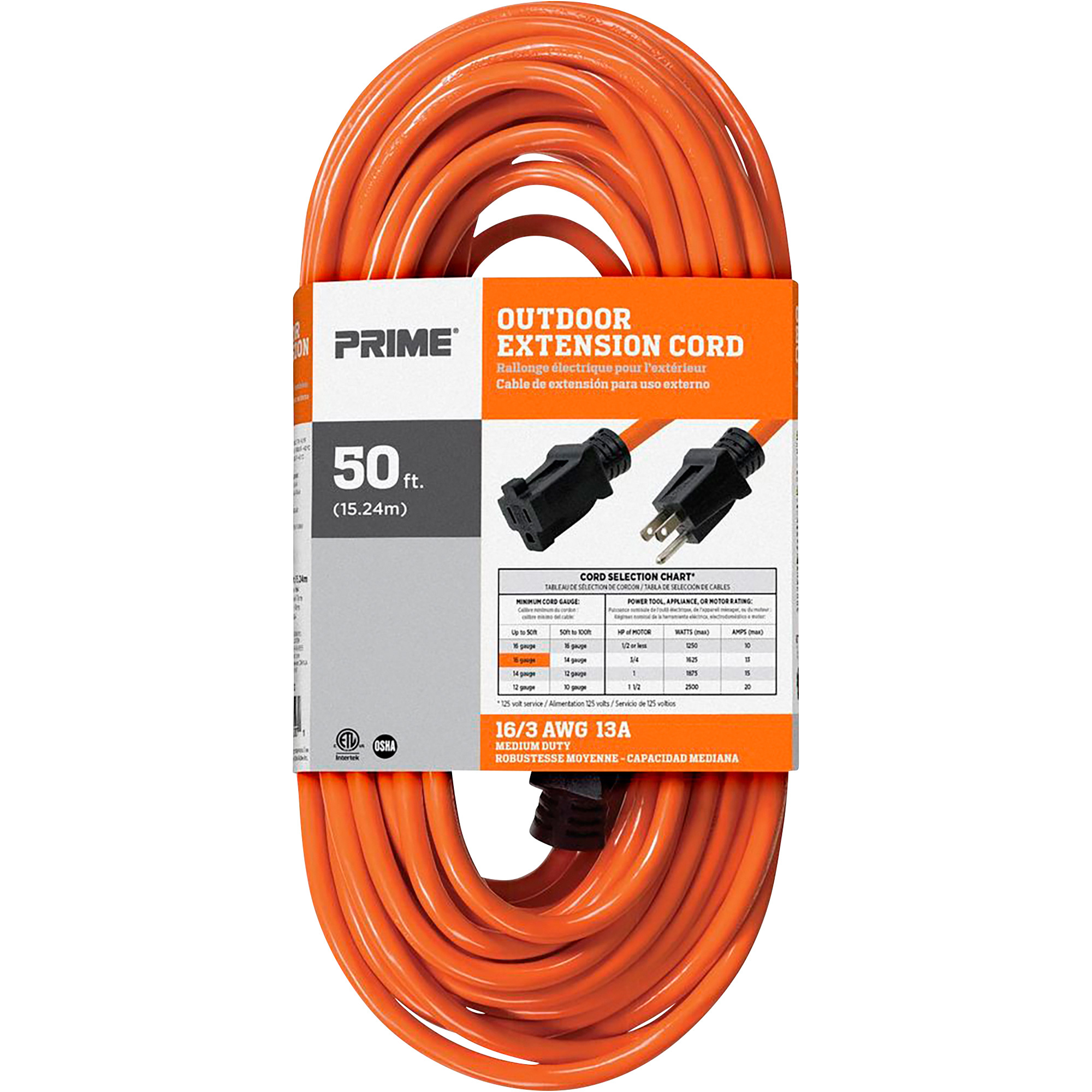 Prime EC501630 50' 16/3 SJTW Orange Extension Cord - image 5 of 5