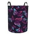 thumbnail image 2 of Kll Purple Butterfly Waterproof Foldable Laundry Hamper Bucket With Handles For Storage Bin,Kids Room,Home Organizer (Small), 2 of 8