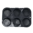 thumbnail image 1 of Hamburger Bun Mould, Multipurpose Bread Baking Mould Easy To Clean 6 Cavity  for Microwaves for Kitchen, 1 of 8
