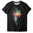 thumbnail image 4 of PMUYBHF T-Shirt Décontracté Mode Femme Col Rond Manches Courtes Imprimé Couleur 1164 TG, 4 of 4