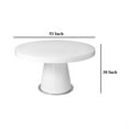 thumbnail image 6 of John Dining Table, 53 Inch Round Top, Modern Cone Base, White, Steel, 6 of 7