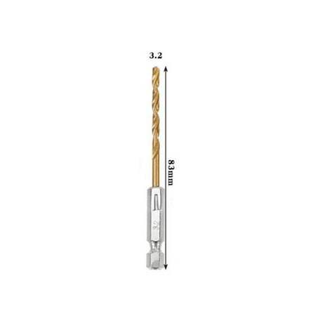 

1pc HSS High Speed Steel Titanium Coated Drill Bit 1/4 Hex Shank 1.5mm-6.5mm