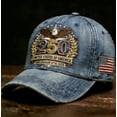 thumbnail image 2 of 250 Anniversary USA Hat United States 1776–2026,Embroidery Distressing Patriotic Baseball Cap, July 4th Freedom Hat Blue, 2 of 2