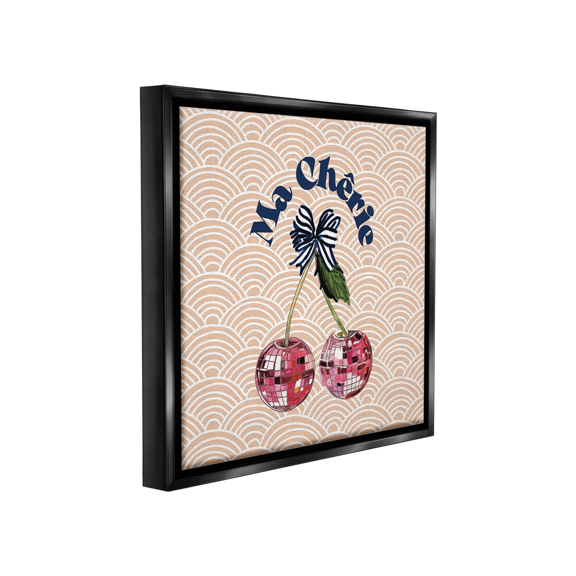 Stupell Industries Arch Patterned Cherries Food & Beverage Painting Black Floater Framed Canvas Art Print Wall Art, 25 x 25