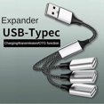 thumbnail image 2 of USB To USB 2.0 Triple USB Port HUB OTG Adapter Cable Data Charging Convertor USB Extension Splitter, 2 of 5