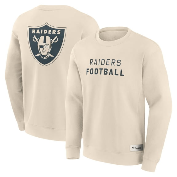 Men's Fanatics Cream Las Vegas Raiders Elements Future Ground Lettering Pullover Sweatshirt
