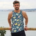 thumbnail image 6 of Gukieu Underwater Creature Print Men's Quick Dry Fitness Vest, Round Neck Sleeveless Fitness Bodybuilding Top-4X-Large, 6 of 7