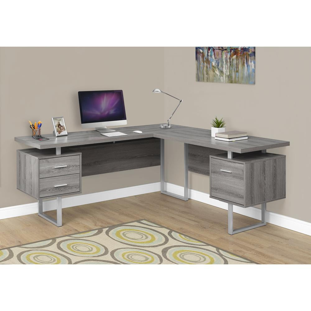 Monarch Specialties 70 Inch Contemporary Furniture Computer Desk, Dark Taupe