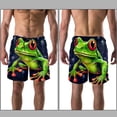 thumbnail image 3 of luoweisi Men's Beach Shorts Quick Dry Swim Trunks with Mesh Lining Frog L, 3 of 5