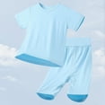 thumbnail image 3 of Weebloom Baby Boys Summer Clothes Set Girls 2Pcs Short Sleeve Shirt Pants Cool Jammies Basic Daily for Holiday Beach Outfit Set 3-24 Months, 3 of 3