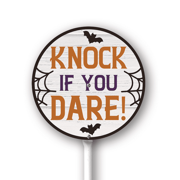 Eveokoki Halloween Yard Sign Knock If You Dare Decorations Yard Signs Decorative Garden Stakes Aluminum Outdoor Lawn Signs for Halloween Party Yard Lawn Garden