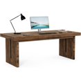 thumbnail image 2 of Tribesigns Farmhouse Computer Desk, 70.8 inch Executive Office Desk with Solid Legs, Wooden Study Writing Table for Home Office, Rustic Brown, 2 of 7