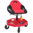 thumbnail image 1 of HOMCOM Tabouret de Mécanicien Roulant, Tabouret de Garage Capacité de 300 Lb, Rouge, 1 of 10