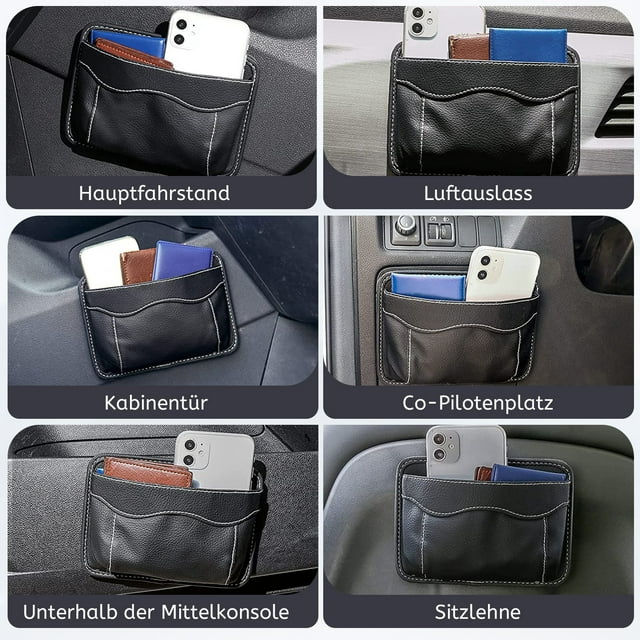 stanreset Space-efficient Car Seat Side Pocket Exquisite Craft Easy Installation No Loose Thread Bag For Car 1Set