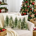 thumbnail image 2 of Christmas Winter Pillow Covers 18x18 Inch Set of 2 Red and Black Xmas Trees Decorative Throw Pillow Cover Watercolor Nature Forest Decoration Holiday Farmhouse Pillow Case for Home Sofa Decor White, 2 of 6