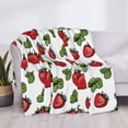 thumbnail image 3 of Uemuo Hand Drawn Strawberry Printed Throw Blanket for Couch, Fluffy Fuzzy Blankets for Bed, Sofa, Cozy Flannel Faux Fur Blanket-60"x50", 3 of 6