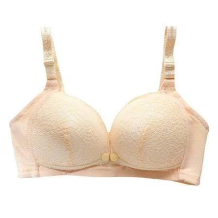 Icvfdpl Women s Front Button Nursing Bra Anti Exposure No Wires Push Up Top Back Bottoming No Wires Sports Bra Soft 42