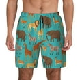 thumbnail image 3 of Uemuo Cute Animals Pattern Mens Swim Trunks Quick Dry Board Shorts with Mesh Lining, Stretch Beach Shorts Quick Dry No-Chafing Board Shorts-Large, 3 of 9