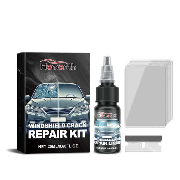 Windshield Nano Repair Solution Set, Automotive Glass Crack Repair Clear Vision Adhesive Solution