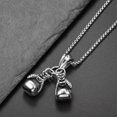 thumbnail image 3 of HOOUN Mens Silver 3D Boxing Gloves Pendant Necklace Punk Biker Jewelry Box Chain 24", 3 of 6