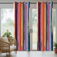 thumbnail image 4 of Colorful Striped Outdoor Curtains for Patio Waterproof,Windproof Privacy Curtains with Weighted Bottom,Modern Rainbow Abstract Graffiti Art Outside Drapes for Picnic Garage Yard 54"x84" 2 Panel, 4 of 8