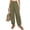 Army Green, variant on Womens Summer Casual Pants High Waisted Loose Wide Leg Palazzo Pockets Lounge Beach Travel Trousers Outfits