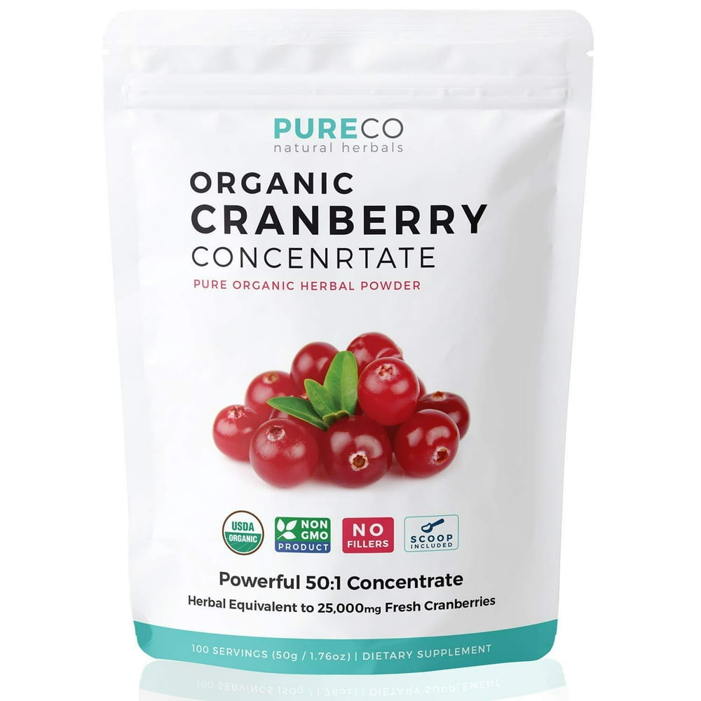 Pure Co USDA Organic Cranberry Concentrate (501) Powder 500mg is