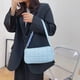 thumbnail image 4 of Bolsa Retro Mujeres Color Sólido PU Cuero Hombro Axila Bolso Bolsos (Azul) JShteea Para Estrenar, 4 of 9