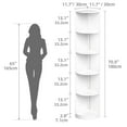 thumbnail image 6 of Uforic Tall Corner Shelf with Led Light, 5-Tier Bookshelf, Modern Corner Bookcase Display Rack Storage Shelves, White, 6 of 8
