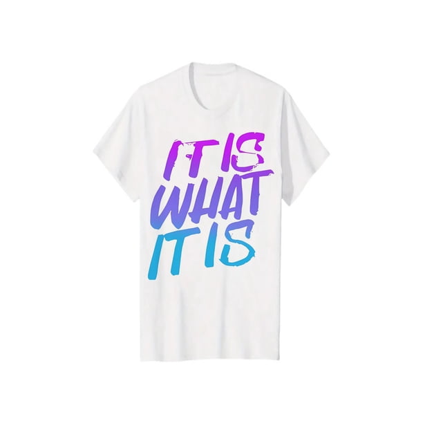 Plus Size Women's "iT iS WHaT iT iS" Graphic Print Round Neck T-Shirt - 100% Pure, Lightweight & Breathable Summer Casual Tee for Casual attire Clothes Cotton