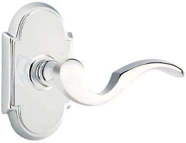 Emtek Privacy Set, Style 8 Rosette, Cortina Lever (Right Hand, Polished Brass) - image 3 of 9