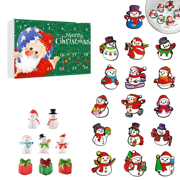 LanSuare 2025 Advent Calendar with 24 Pcs Christmas Snowman Hanging Ornaments, Christmas 24 Days Countdown Calendar, Christmas Tree Decorations, Party Favor Gifts for Grandkids Teen