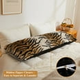 thumbnail image 3 of XeGe 20x54 Fluffy Body Pillow Cover, Tiger Print Plush Fuzzy Faux Fur Body Pillowcase with Zipper, Rectangular Shaggy Furry Long Pillow Cover for Pregnant Women Side Sleeper, Tiger Print Brown, 3 of 7
